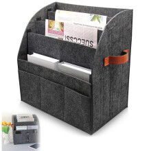 Newspaper and Magazine Rack, Modern Foldable Storage Organizer for Large Felt Newspaper Baskets, 4 Layer Divider, 40 x 2