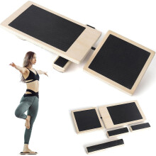 Wood Foot Stretcher and Multifunctional Single-Leg Balance Board for Stability Training and Injury Prevention