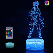 3D Anime Night Light, LED Color Changing Light, Touch Control with 16-Color Remote, Children's Bedroom Decor