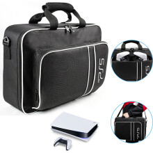 Protective Travel Carrying Case for PS5 Console and Controllers, Durable Storage Bag with Padded Interior