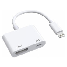 HDMI Lightning Adapter for iPhone and iPad, 1080p Full HD Video Converter, Compatible with iPhone 5 to 15, iPad Air, Pro