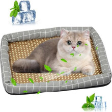 Cooling Mat for Dogs and Cats, Natural Rattan, Non Toxic, Washable, Non Slip, XL