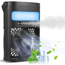 Portable Air Cooler Fan, Mini Evaporative Air Conditioner, 3 Speed Settings, 7 LED Lights, Mist Mode, Compact Desktop Co