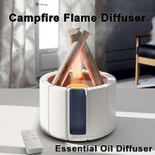 (Black) Campfire Aromatherapy Machine Home Aromatherapy Machine Essential Oil Aromatherapy Flame Humidifier Home Deco