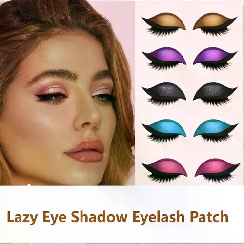 (Purple) Eyelash Stickers Adjustable Quick Eye Makeup Eyeshadow Eyelash Combination Reusable False Eyelashes For Beginner 1