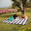 Waterproof Picnic Blanket Mat, 200 x 200 cm, Black Checkered Pattern, Foldable Outdoor Mat 4