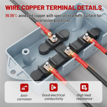 8 AWG-5/16 Batteriekabelschuhe mit 3:1 Schrumpfschlauch-Batteriekabelenden, Robuste Kupferkabelschuhe