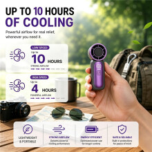 Mini Pocket Fan USB C Rechargeable 6 Speed Personal Cooling Fan Black Blue