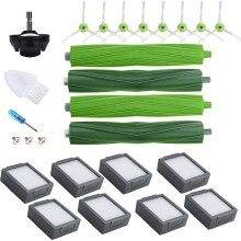 Replacement Parts Kit for Roomba i1 i3 Evo i4 i6 i7+ i8 E5 E6 Combo i5 J5+, 4 Main Brushes, 8 HEPA Filters, 8 Side Brush