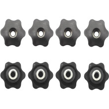 8 Piece M8 Star Knob Nut, Zinc Plated Iron Female Thread for Machinery, Furniture, Machine Tools and Fitness Equipment