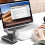 Mini ventilateur pliable gris, vitesses réglables USB pour maison voyage 1