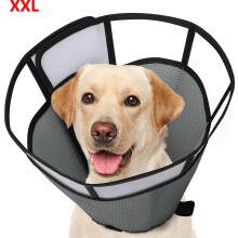 Gray Dog Collar XXL, Breathable, Multiple Sizes, Lightweight and Comfortable Protective Neck Collar