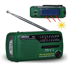 Portable Crank Radio World Receiver, DE13 FM AM SW Hand Crank Dynamo Solar Powered for Emergency Use