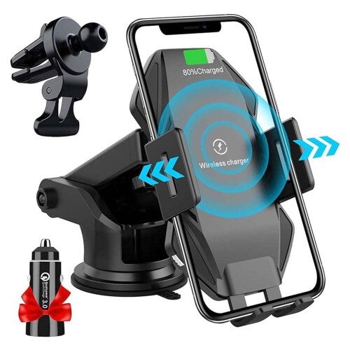 15W Car Phone Holder with Charging Function, Wireless Charging Dock and Auto Charger Accessory