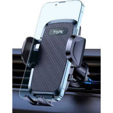 Car Phone Holder with Hook Clip, 360 Degree Rotating Dashboard Mount, Adjustable Hands-Free Accessory