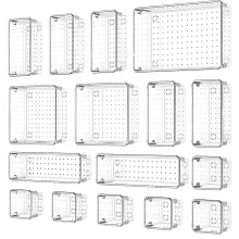 Acrylic Drawer Organizer Set, 16 Piece Non-Slip Storage Trays in 5 Sizes, Transparent Divided Bins for Makeup, Kitchen a