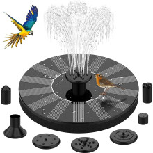 Solar Garden Fountain with 1.2W Panel, Outdoor Birdbath Water Feature for Patio and Pond