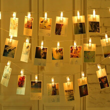 Luci decorative a stringa con clip per foto, 30 LED bianco caldo, 3 m, ideali per foto, promemoria, opere d'arte e decorazioni murali per co