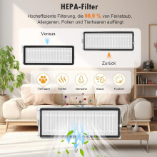 22-delige accessoire set voor robotstofzuigers, inclusief 2 hoofdborstels, 4 dweildoeken, 4 HEPA-filters en 4 stofzuigkoppen.