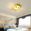 Plafoniera a LED per cameretta, design ape, dimmerabile con telecomando, 60 cm, gialla. 1