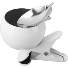 Posacenere da esterno con morsetto per balcone, patio e giardino, resistente al vento, rotondo con coperchio, 1 pezzo, argento