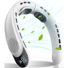 Ventilatore da collo ricaricabile con display a LED, 3 velocità, batteria da 4000 mAh, ricarica USB-C, ventilatore personale portatile per v
