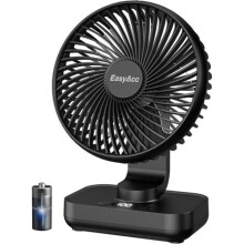 Ventilatore portatile USB silenzioso, oscillazione automatica a 120 gradi e inclinazione a 90 gradi, batteria da 4000 mAh, 4 velocità, vasso
