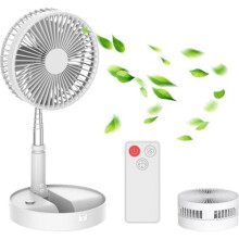 Ventilatore silenzioso ricaricabile con telecomando, batteria da 7200 mAh, modalità ECO, 4 velocità, timer, ventilatore turbo per la circola