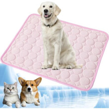 Tappetino rinfrescante per cani e gatti, tappetino autoraffreddante per cuccioli, ideale per casa e viaggi, 100 x 75 cm, taglia XL, rosa