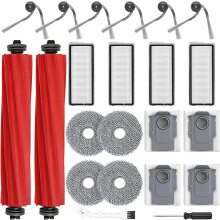 Conjunto de 22 peças de acessórios para aspirador robô, incluindo 2 escovas principais, 4 panos de limpeza, 4 filtros HEPA e 4 aspiradores d