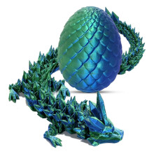 Ovos de Dragão Impressos em 3D, Estatueta de Dragão de Cristal Totalmente Articulada com Ovo, Brinquedo Anti-Stress Verde para Mesa, Ideal p