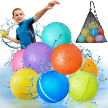 Balões de água de silicone reutilizáveis, pacote com 16 unidades, autovedantes, brinquedos aquáticos coloridos para crianças e adultos.
