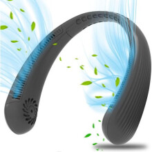 Ventilador de pescoço sem lâminas, silencioso e portátil com 3 velocidades ajustáveis, bateria com duração de 4 a 9 horas e fluxo de ar de 3
