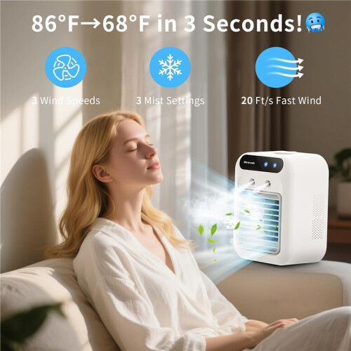Mini Climatizador USB com Humidificador para Quarto e Escritório 2