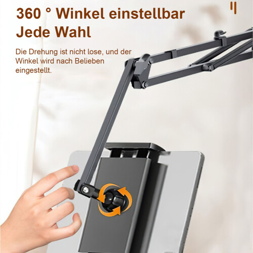 Bed Tablet Stand, 360 Degree Rotating Adjustable Phone Holder for Desk and Bedside Use 2