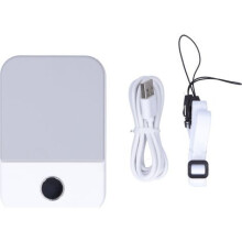 Nabíjateľný USB ventilátor na krk s digitálnym LED displejom, prenosný na vnútorné aj vonkajšie použitie, biely
