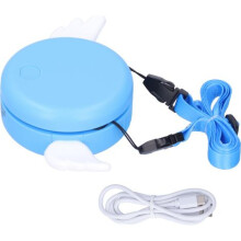 Nabíjateľný USB krčný ventilátor, prenosný ventilátor bez lopatiek na vnútorné aj vonkajšie použitie, nastaviteľný, modrý