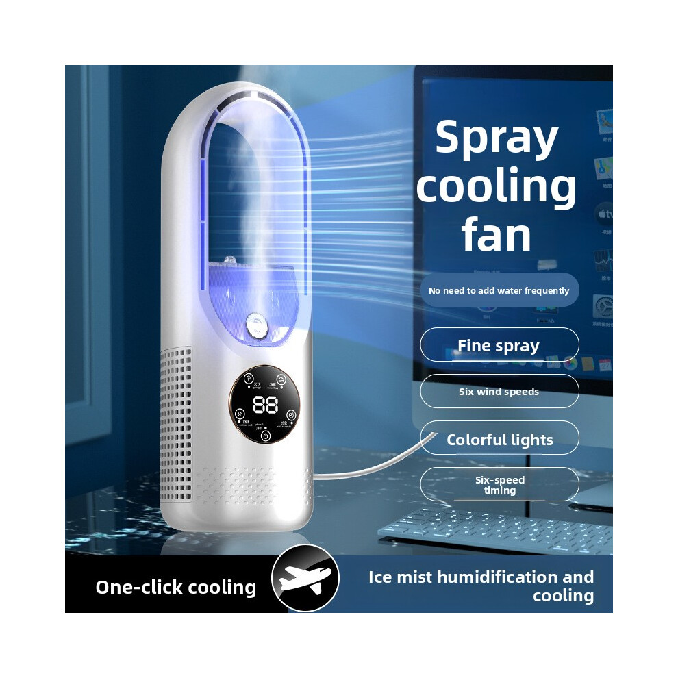 Bladeless Desk Fan 12 Inch Touch Control Quiet Air Circulator For Home Office 8582579621869