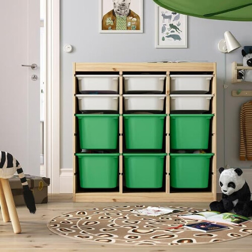 IKEA TROFAST Storage Unit with 12 Boxes 93x44x91cm
