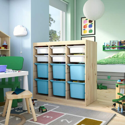 IKEA TROFAST Storage Unit with 12 Boxes 93x44x91cm
