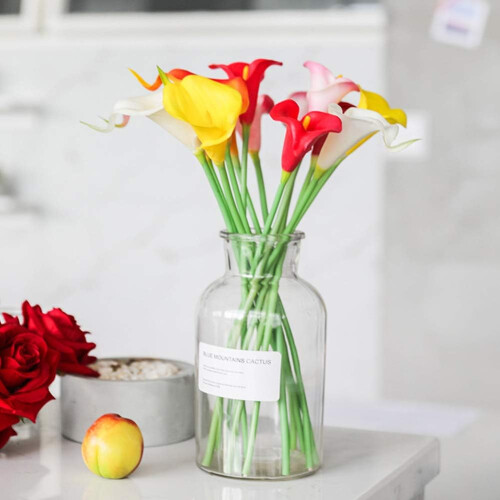 Τεχνητό κρίνο Calla Real Touch για γάμο, χειροποίητη διακόσμηση σπιτιού, Latex10Stems υψηλής 2