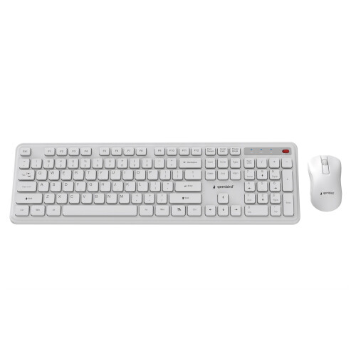 Gembird KBS-WPS-01 Slim Pro Business wireless desktop set, white, US layout 1