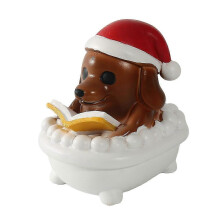 (Dog) Compact Durable Santa Reading Book Lamp,Santa Bubble Bath Lamp,Cute Christmas Santa Night Light Fashionable