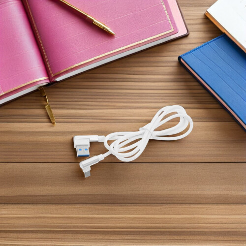 2St Rechte Micro USB Kabel Wit, Gevlochten, Snelle Data Transfer 2
