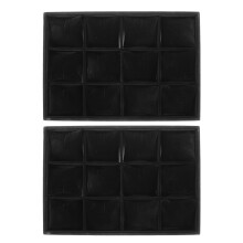 2St Zwarte Fluwelen Sieraden Display Tray Armbanden