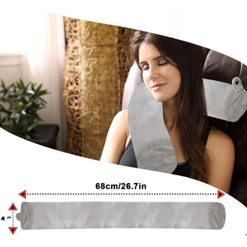 Travel Pillow, Memory Foam Cervical Pillow, Foldable Neck Support Cushion for Side Sleeping, Grey 1