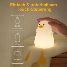 Nachtlampje, kinderbedlampje met aanraakschakelaar, 30-minuten timer, 8 tot 12 uur continu licht, 3 standen warm licht, S