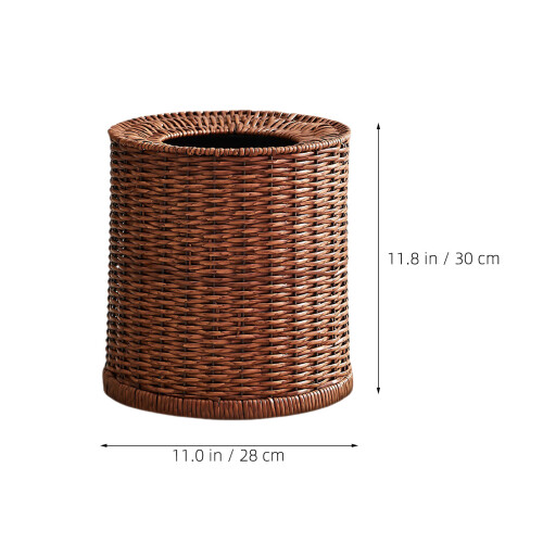 Retro Rattan Afvalbak Met Plastic Voering Badkamer 1