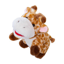 (giraffe) 3D Jungle Animal Hand Puppet Soft Puppet Doll Christmas Goodie BagFiller Kids Interaction Story Telling Toy Stage Props Multicolor