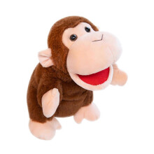 (monkey) 3D Jungle Animal Hand Puppet Soft Puppet Doll Christmas Goodie BagFiller Kids Interaction Story Telling Toy Stage Props Multicolor